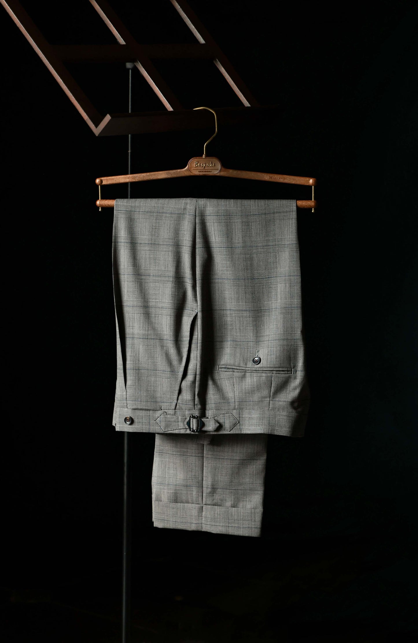 Suit Trousers with Parisian Side Adjusters and High-Waisted — Prince of Wales Check