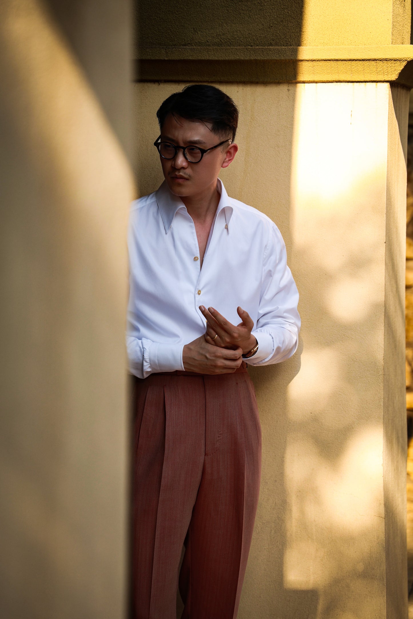 Handcrafted One-piece Collar Shirt — Snowy White Barleycorn