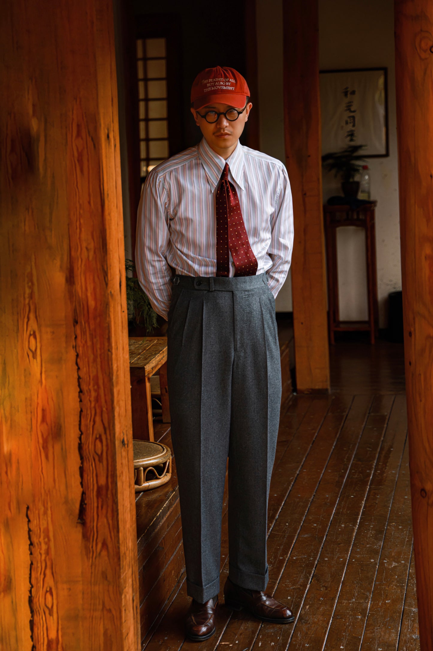 Handcrafted Long Point Collar Shirt — Capri Striped