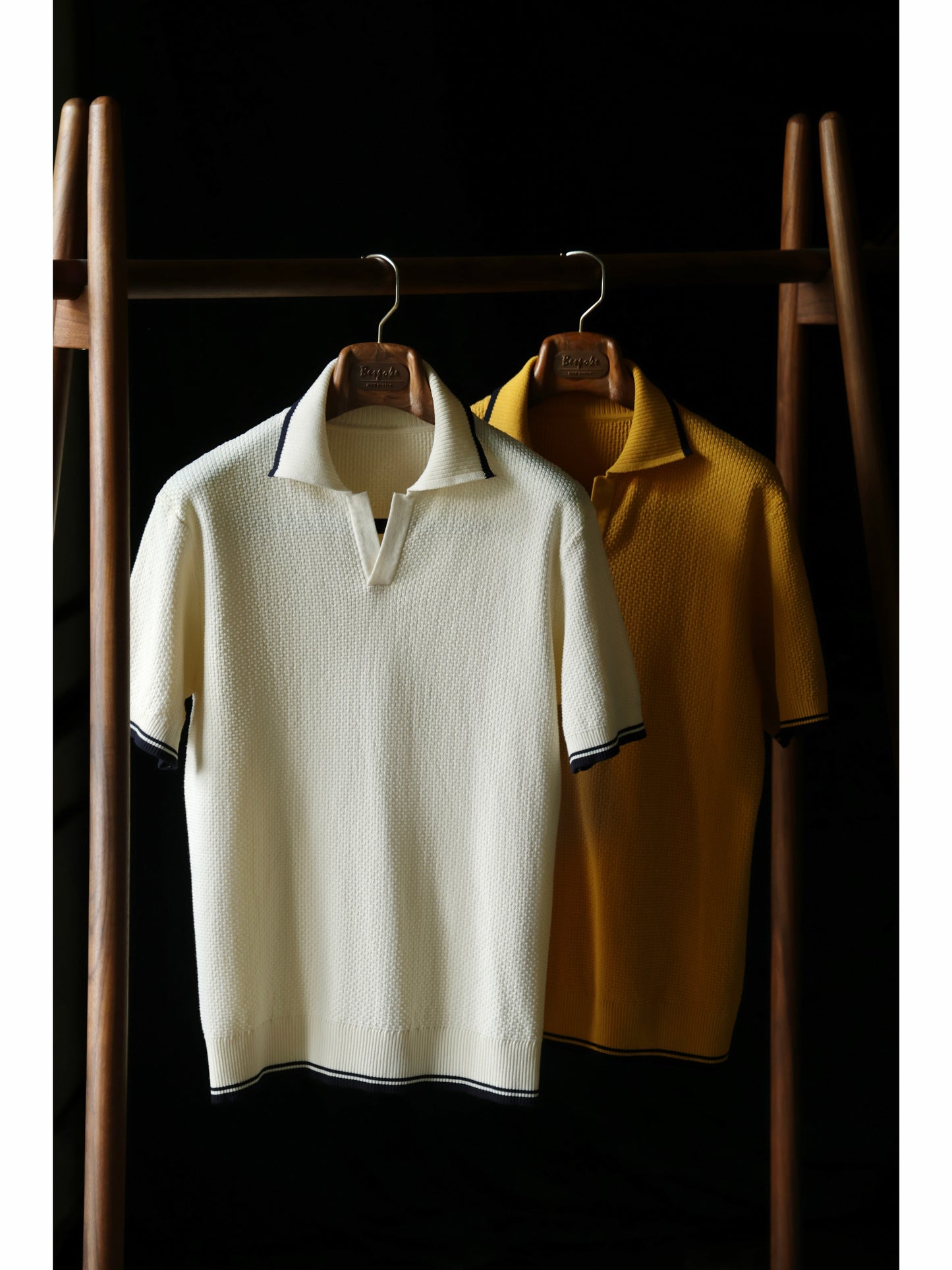 Buttonless Cotton Knitted Polo Off White