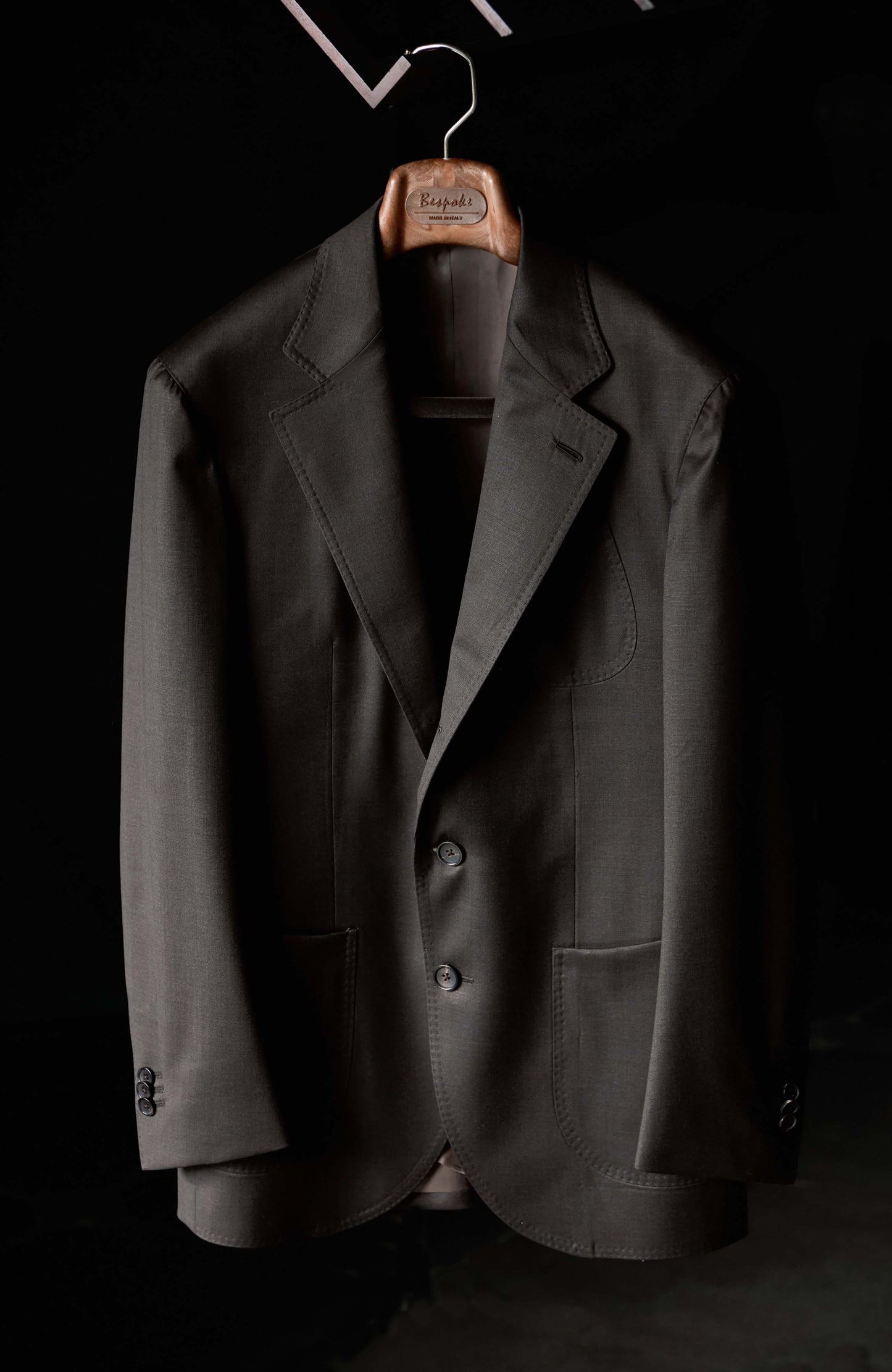 Half-Canvas Single-Breasted Suit Jacket — Truffle Brown