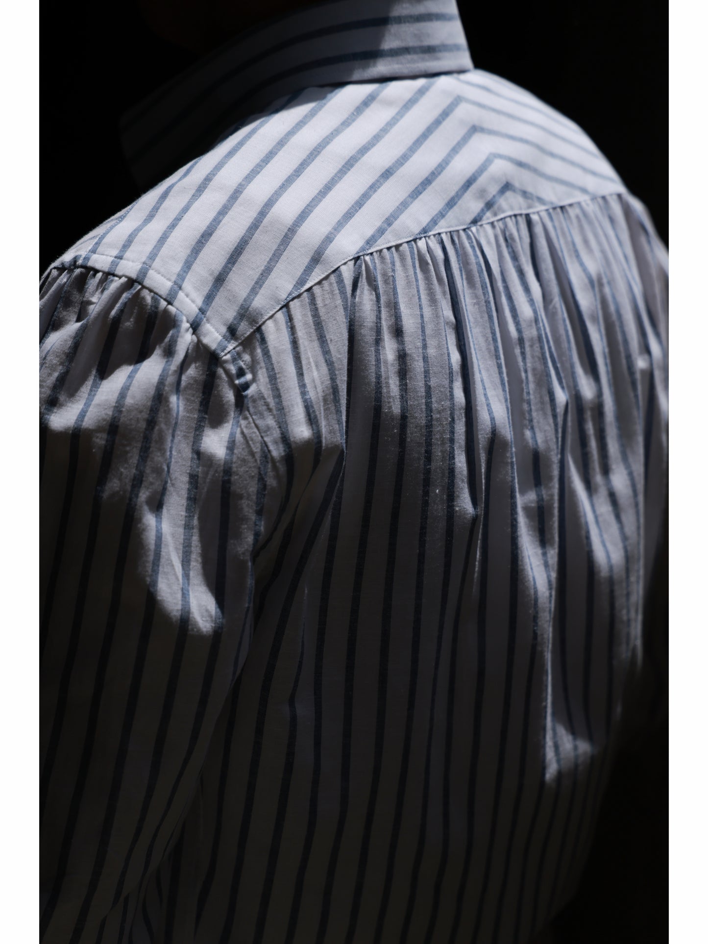 Button down Collar Linen-Cotton — Light Grey Stripe