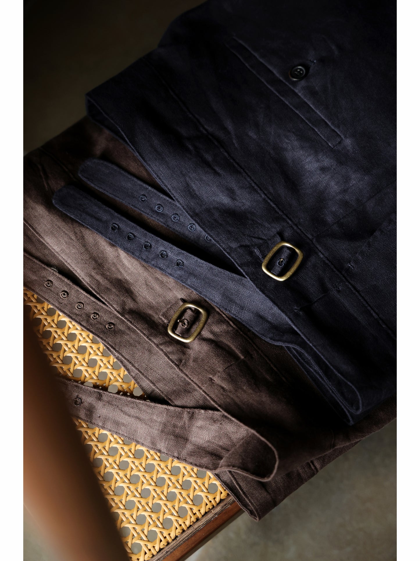 Gurkha Linen Shorts — Navy