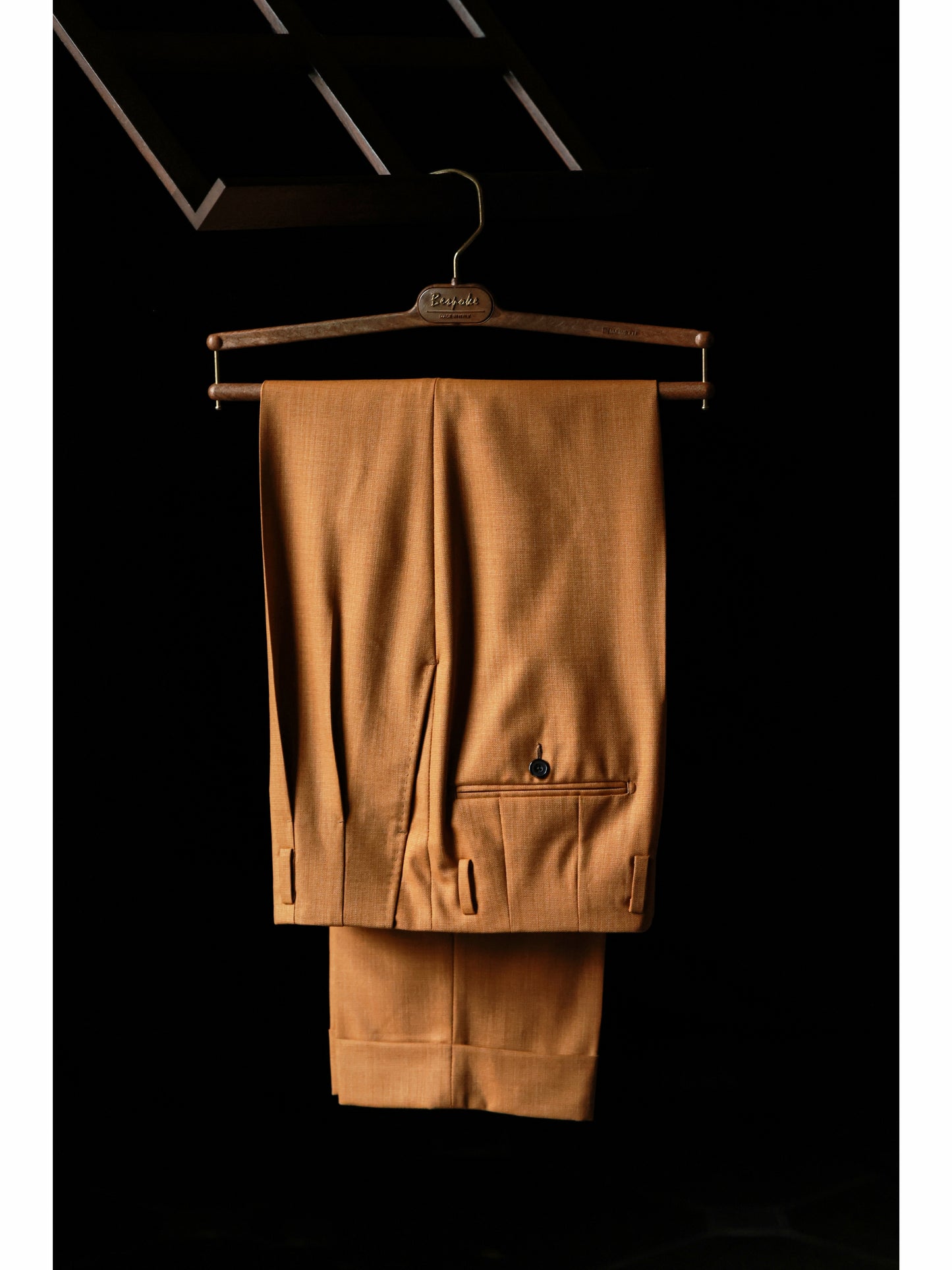 「Tuscan Dusk」Vintage Suit Trousers with Merino Wool Hollywood-Waist and High-Waisted Double-Pleated