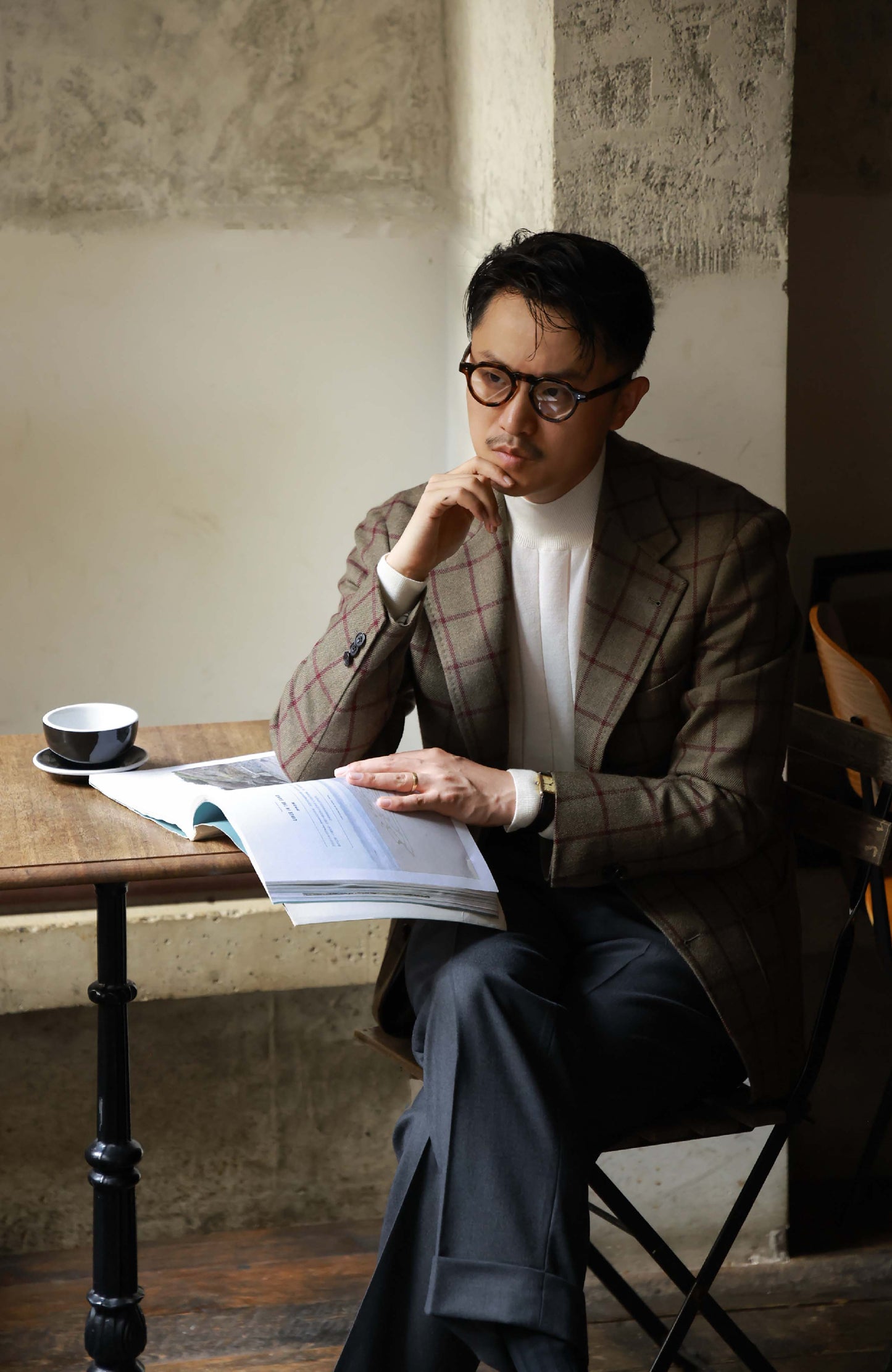 100% Merino Wool Ribbed Mock Neck Sweater — Frosted White