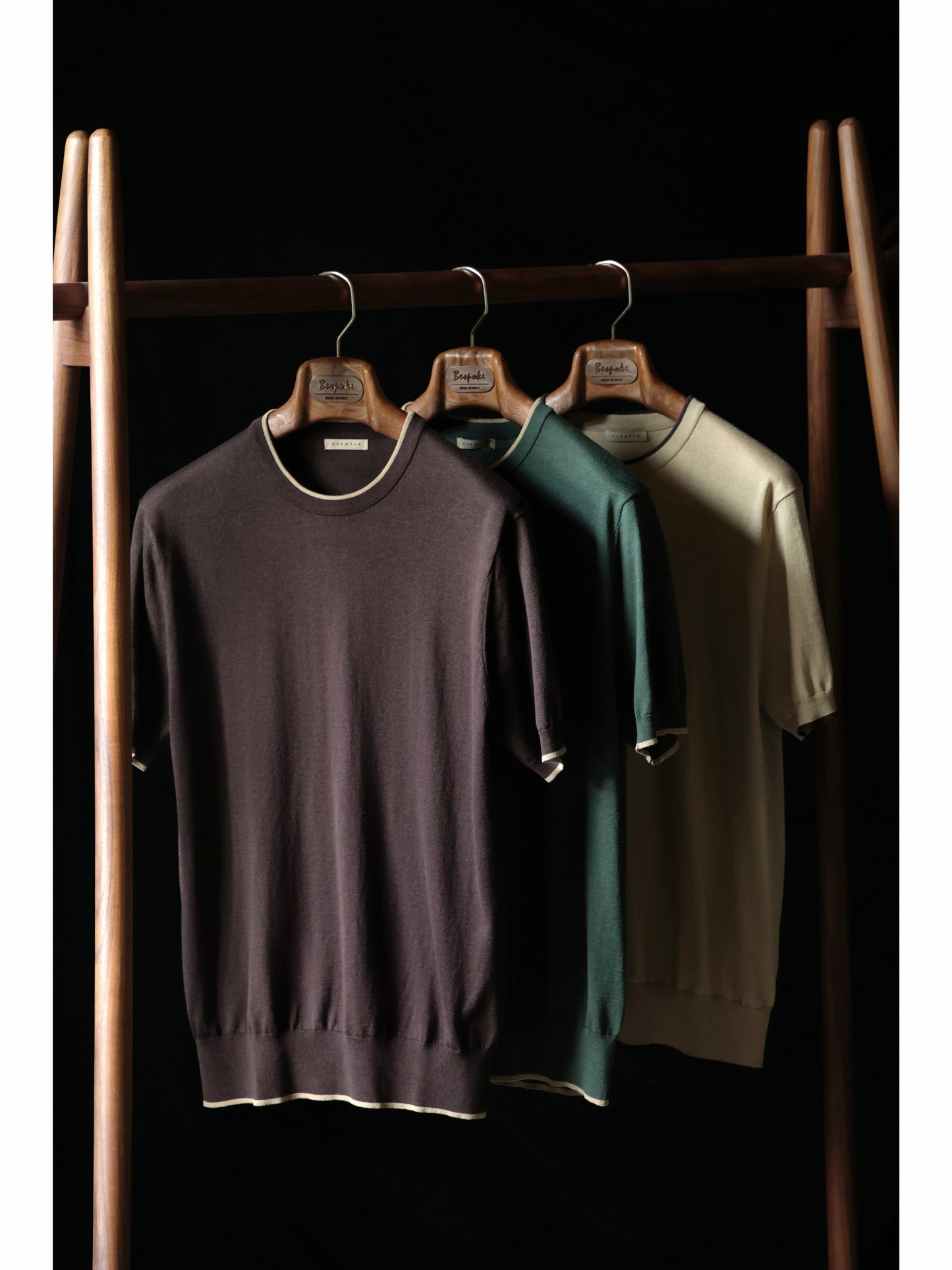 「Hazelnut Mousse」Natural Cotton-Silk Blend Italian-Inspired Vintage Unisex Knit Short-Sleeve Polo Shirt
