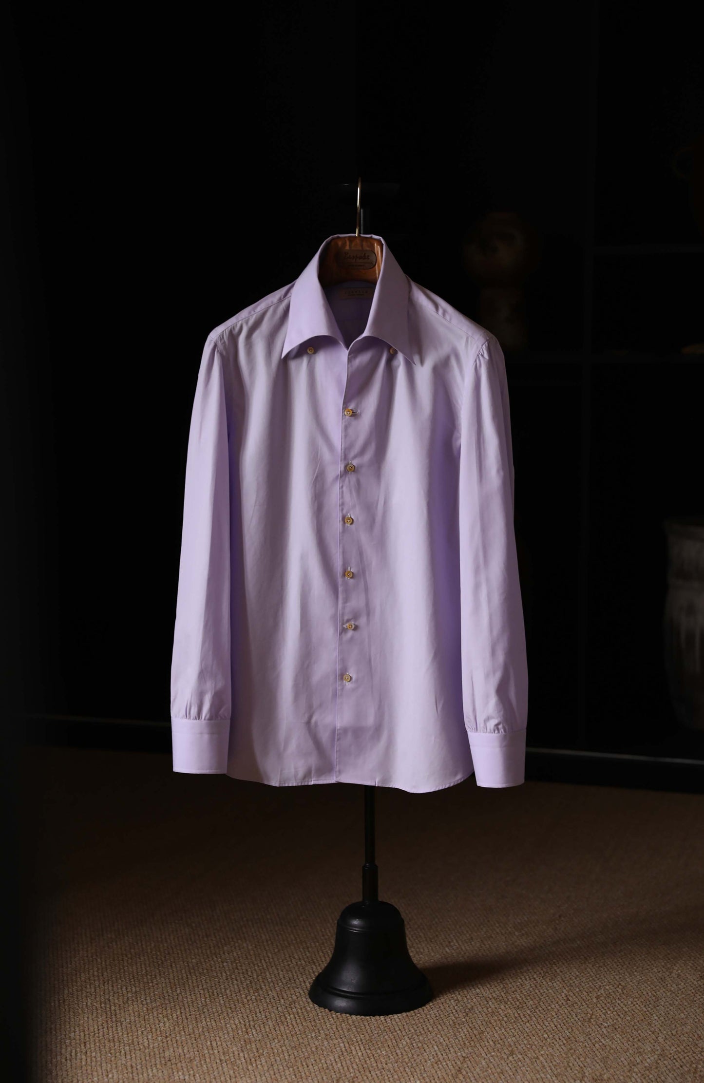 CANCLINI Cotton Handcrafted One-Piece Collar Shirt — Misty Wisteria