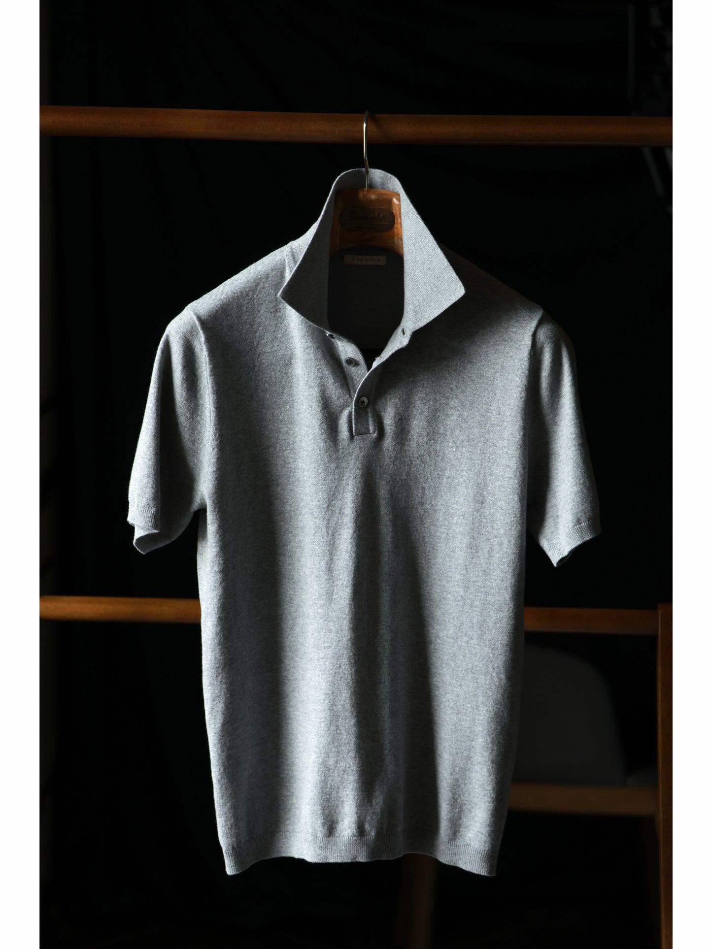 「Glacier Gray」Combed Long-Staple Cotton Knit Short-Sleeve Polo Shirt