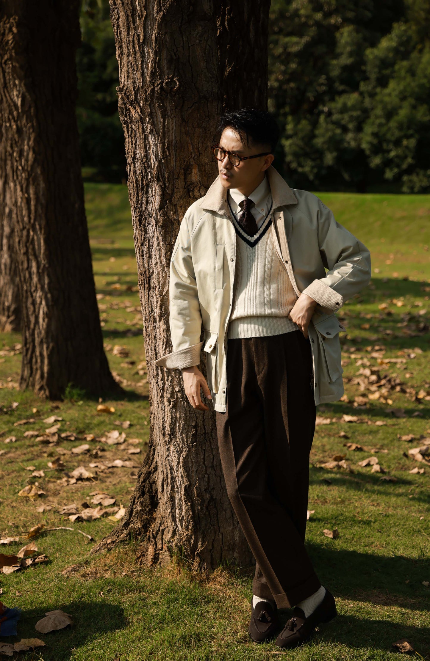 Heavy Cotton Raglan Jacket — Pottery Grey