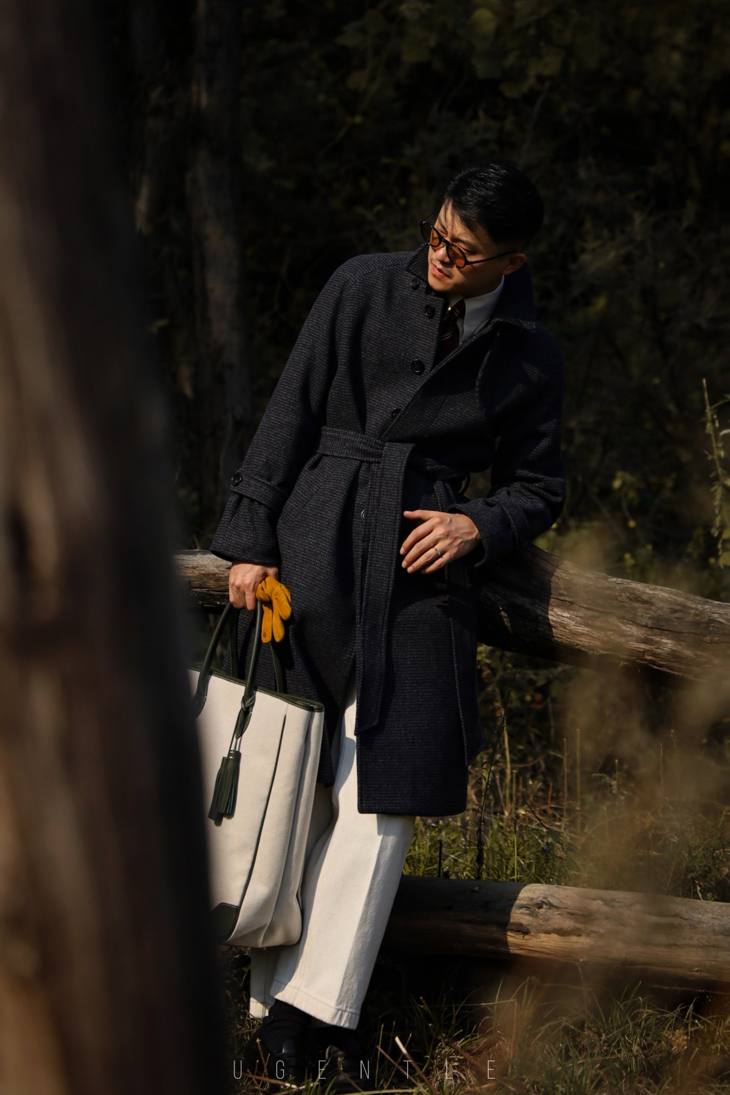 「Smoked Ink」Balmacon Coat with Raglan sleeve