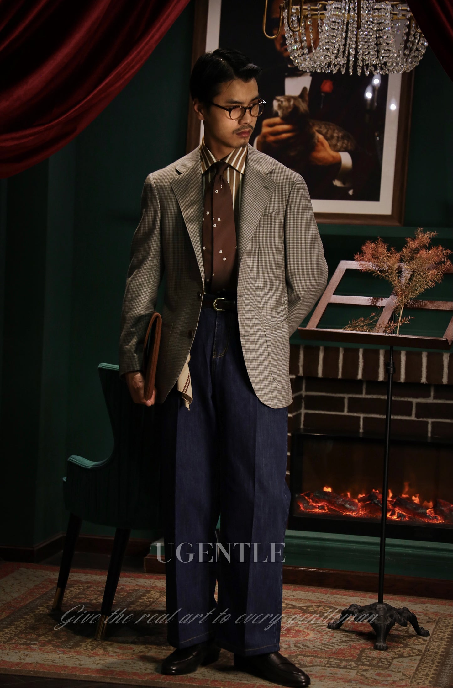 「Heavy Wash Navy」High-Waisted Wide-Leg Jeans