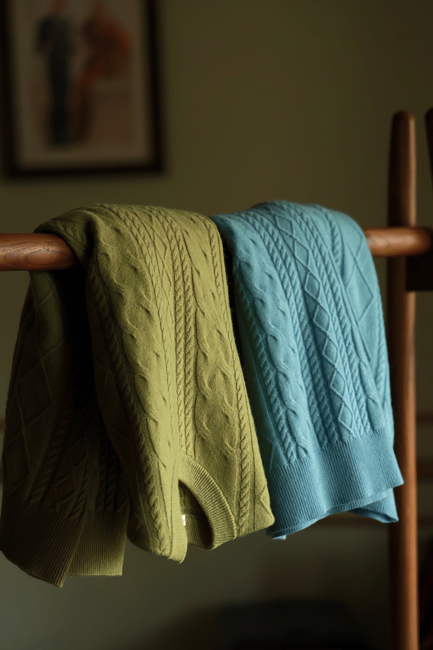 「Fjord Heather」Cable-stitch Crew Neck Sweater