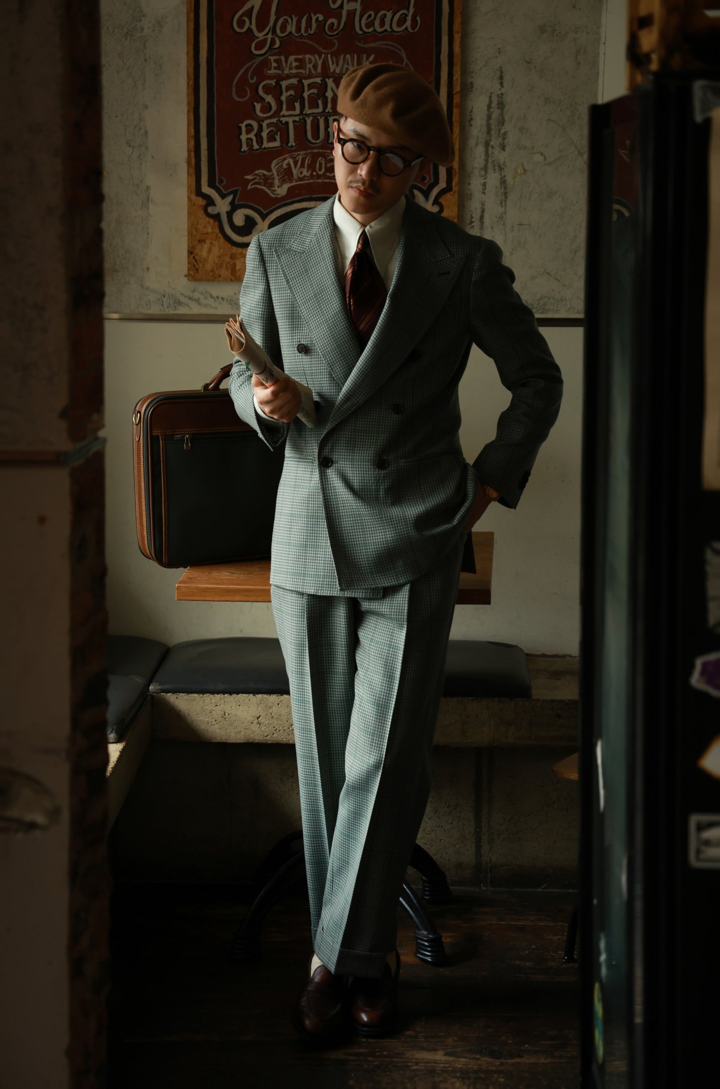 「Cedar Green Plaid」Suit Trousers