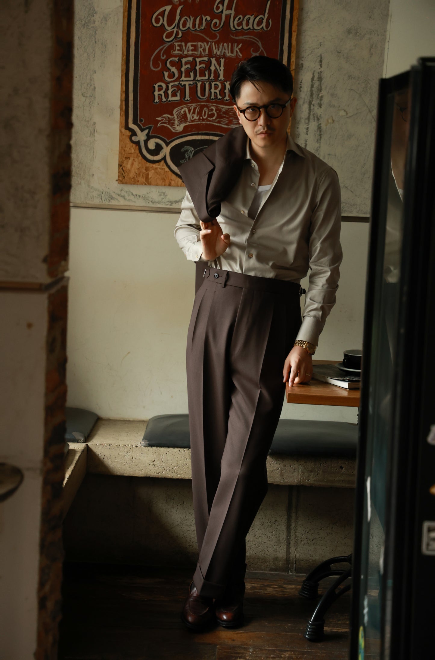「Brown Forest」Suit Trousers