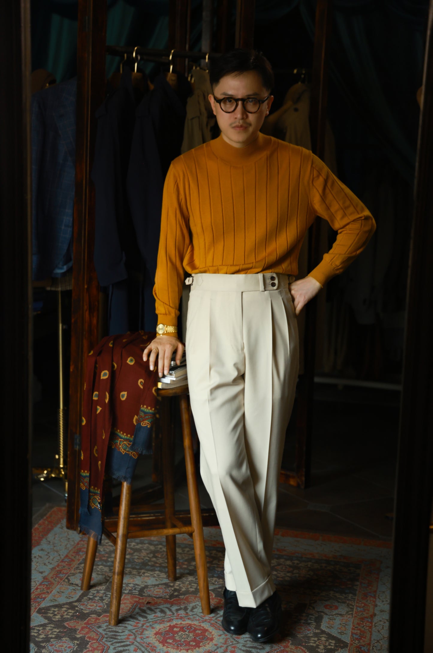 「Harvest Amber」Mock Neck Sweater