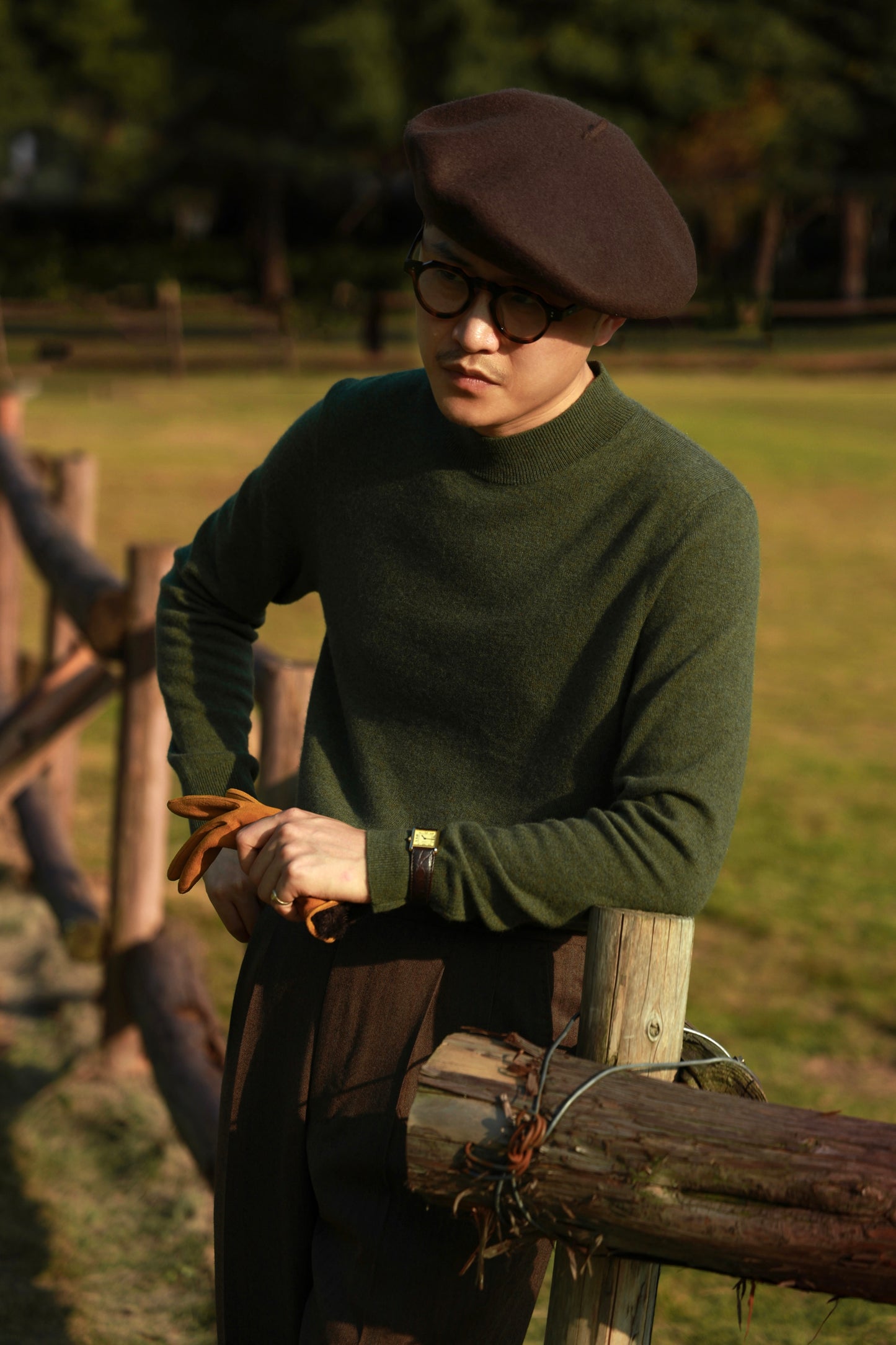 「Enchanted Moss」Mock Neck Sweater