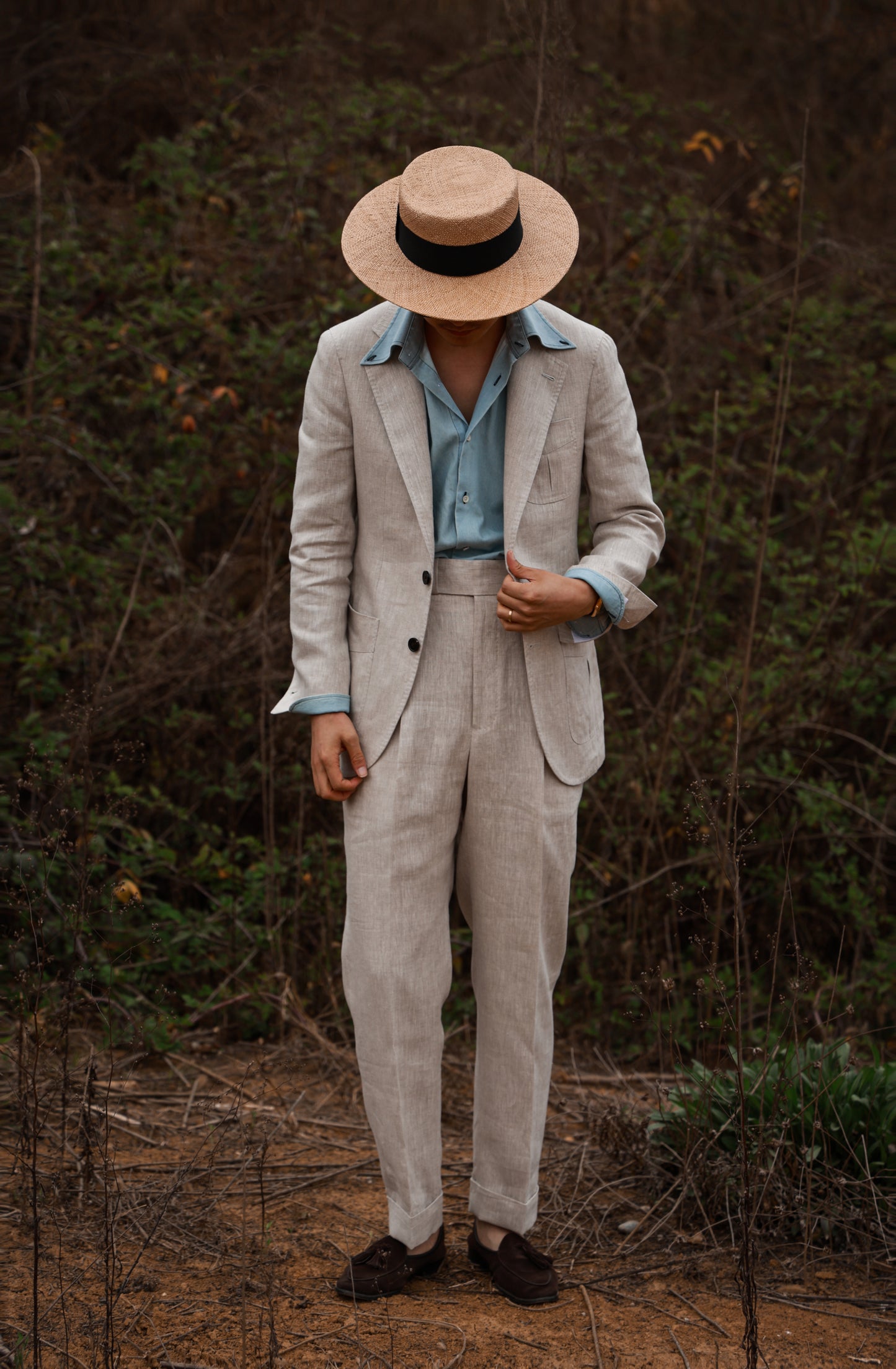 「Flying Sand and Stone」linen Suit trousers