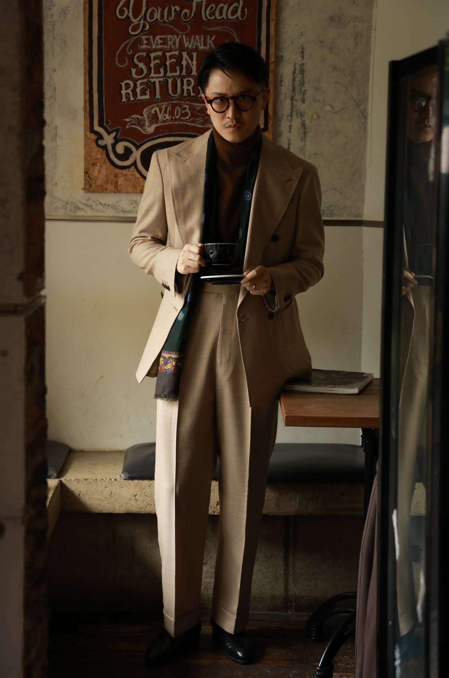 「Desert Yellow Houndstooth」Suit Jacket