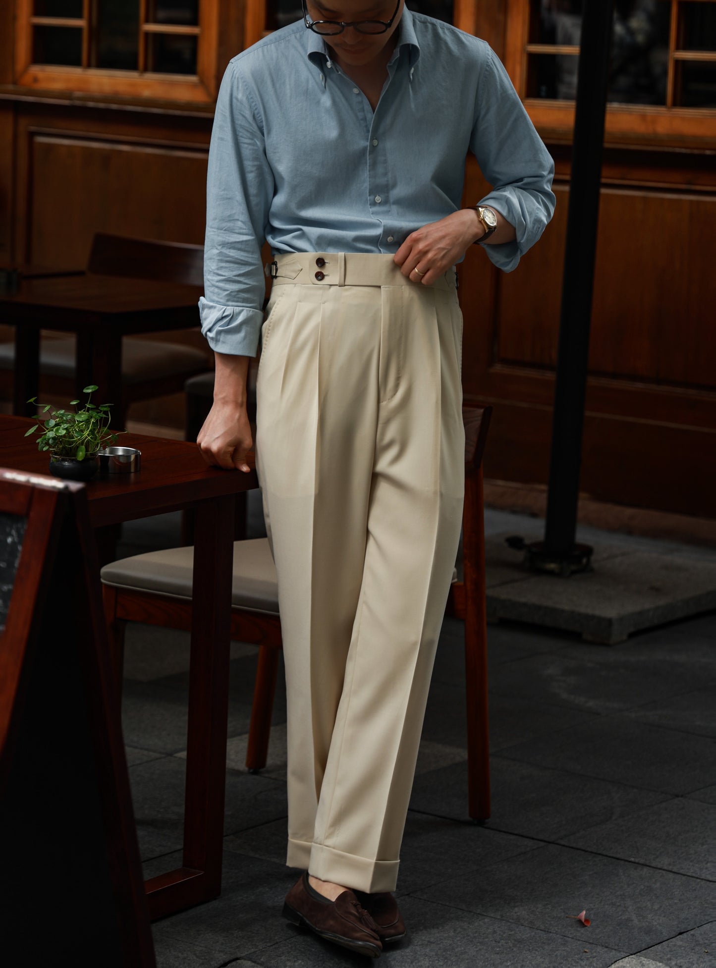 Button Down Collar Shirt — Washed Denim