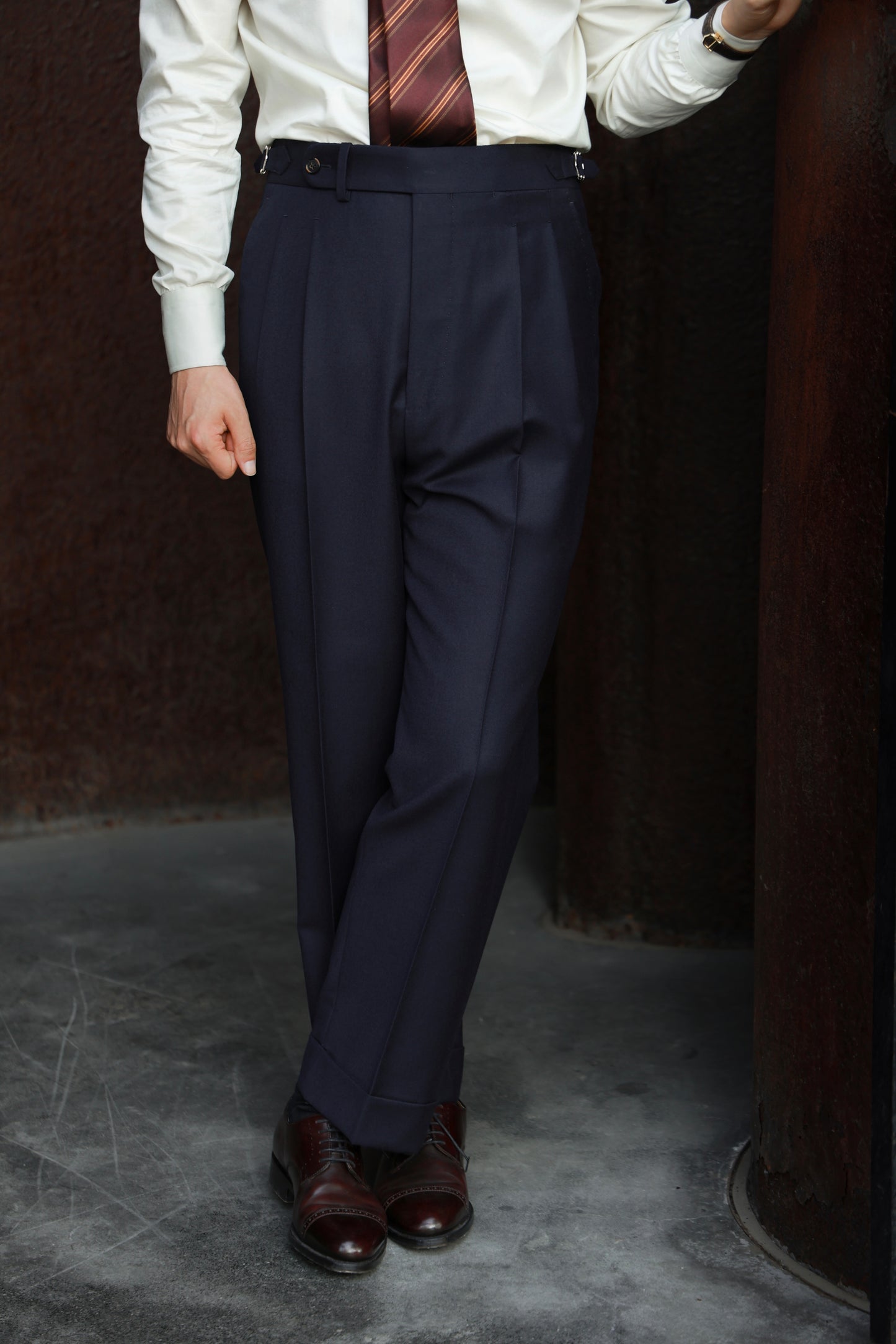 「Tibetan blue flannel」Dress Trousers