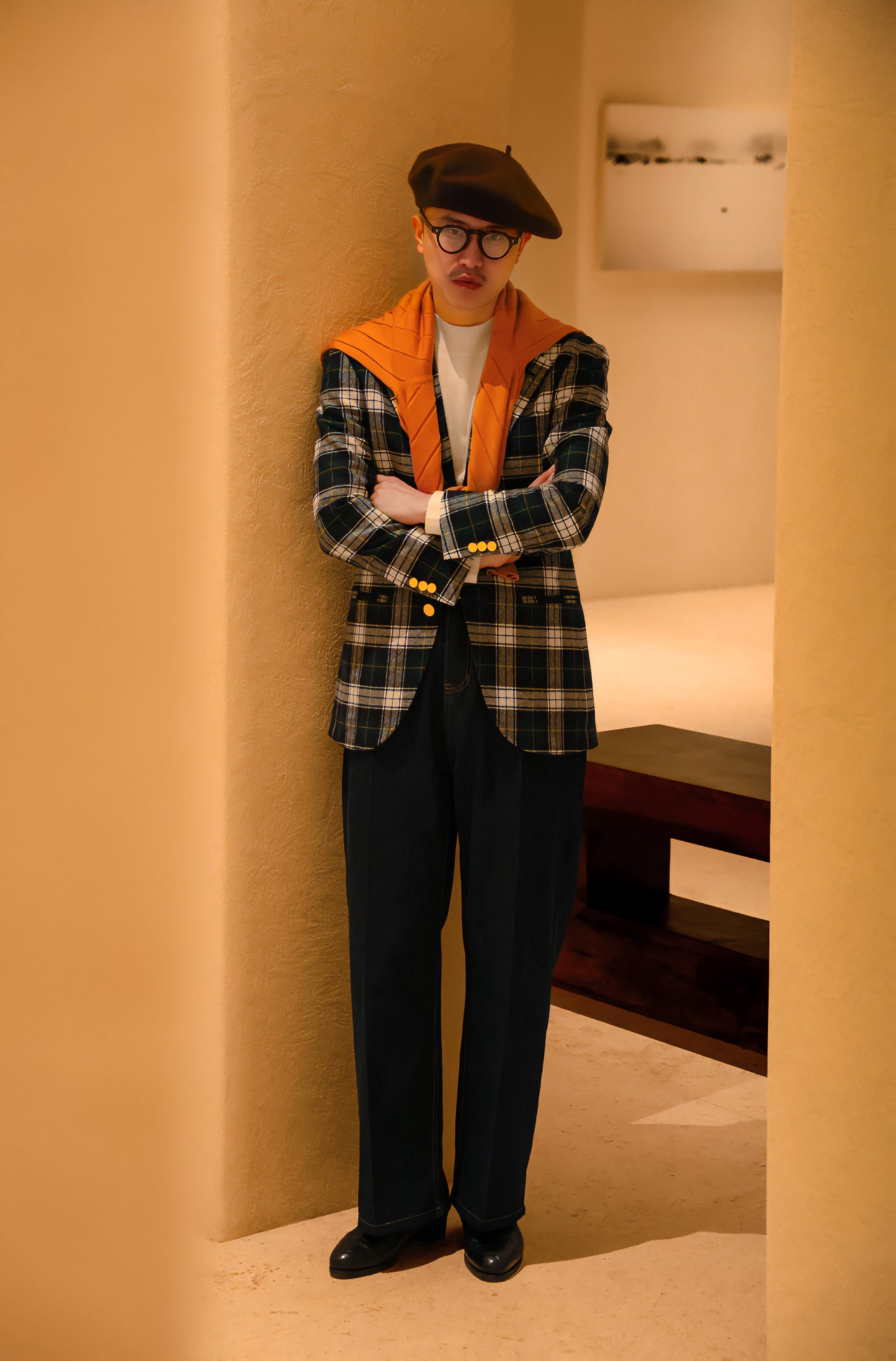 「Tweed Christmas Green Grid」Coat