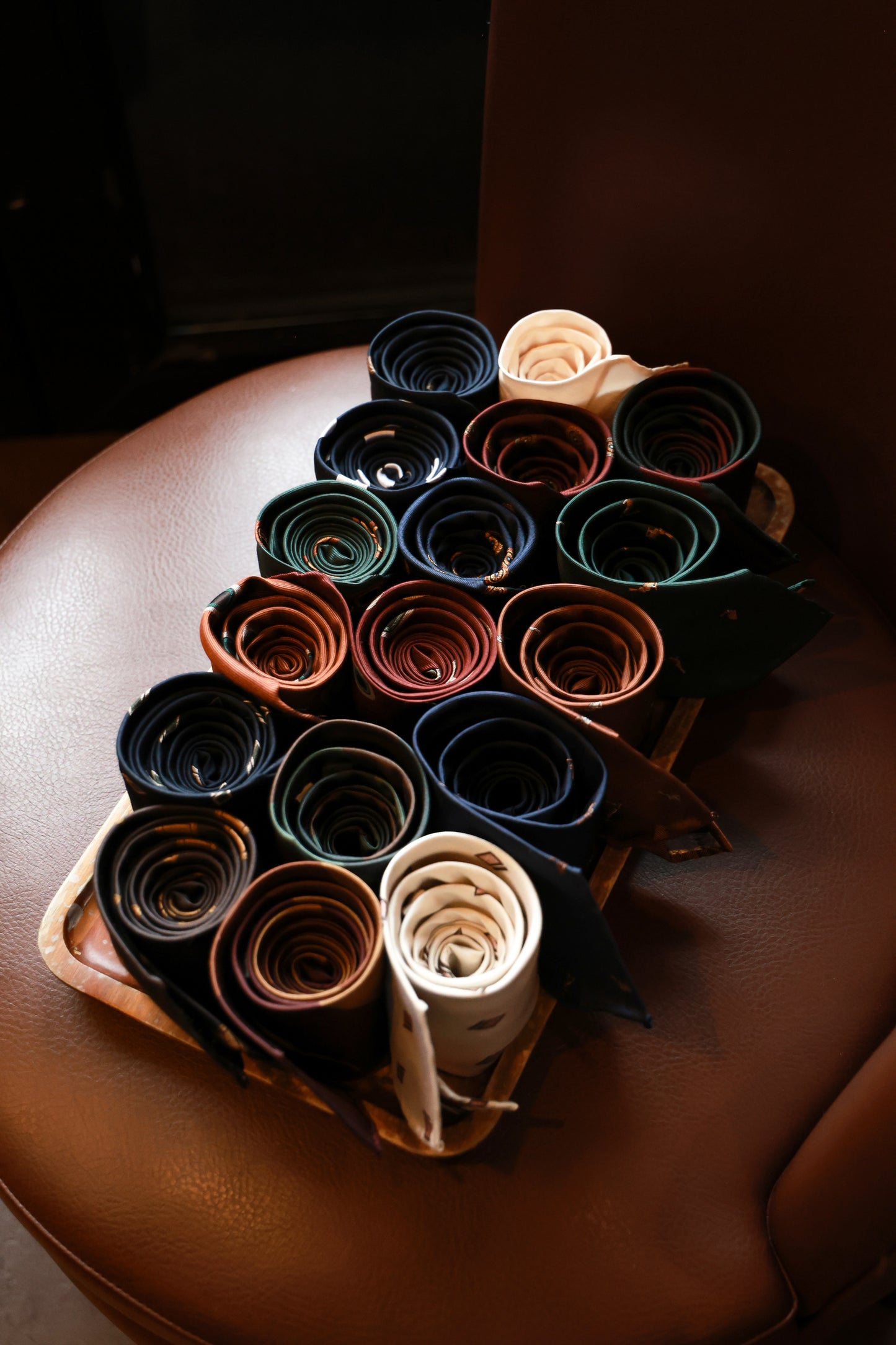 「Blue Danube」Mulberry silk Three-fold Tie F-10