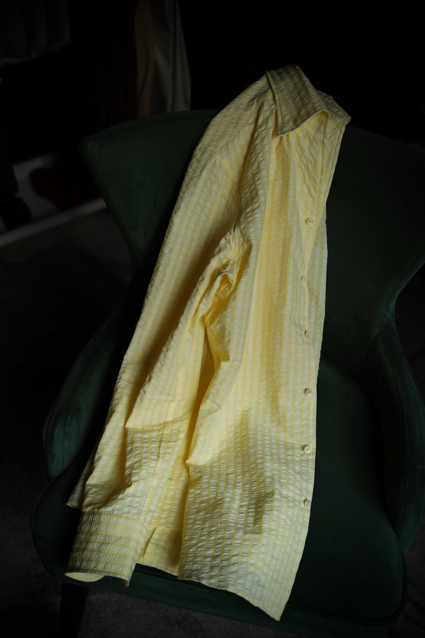 One-piece Collar Shirt — Seersucker Lemon