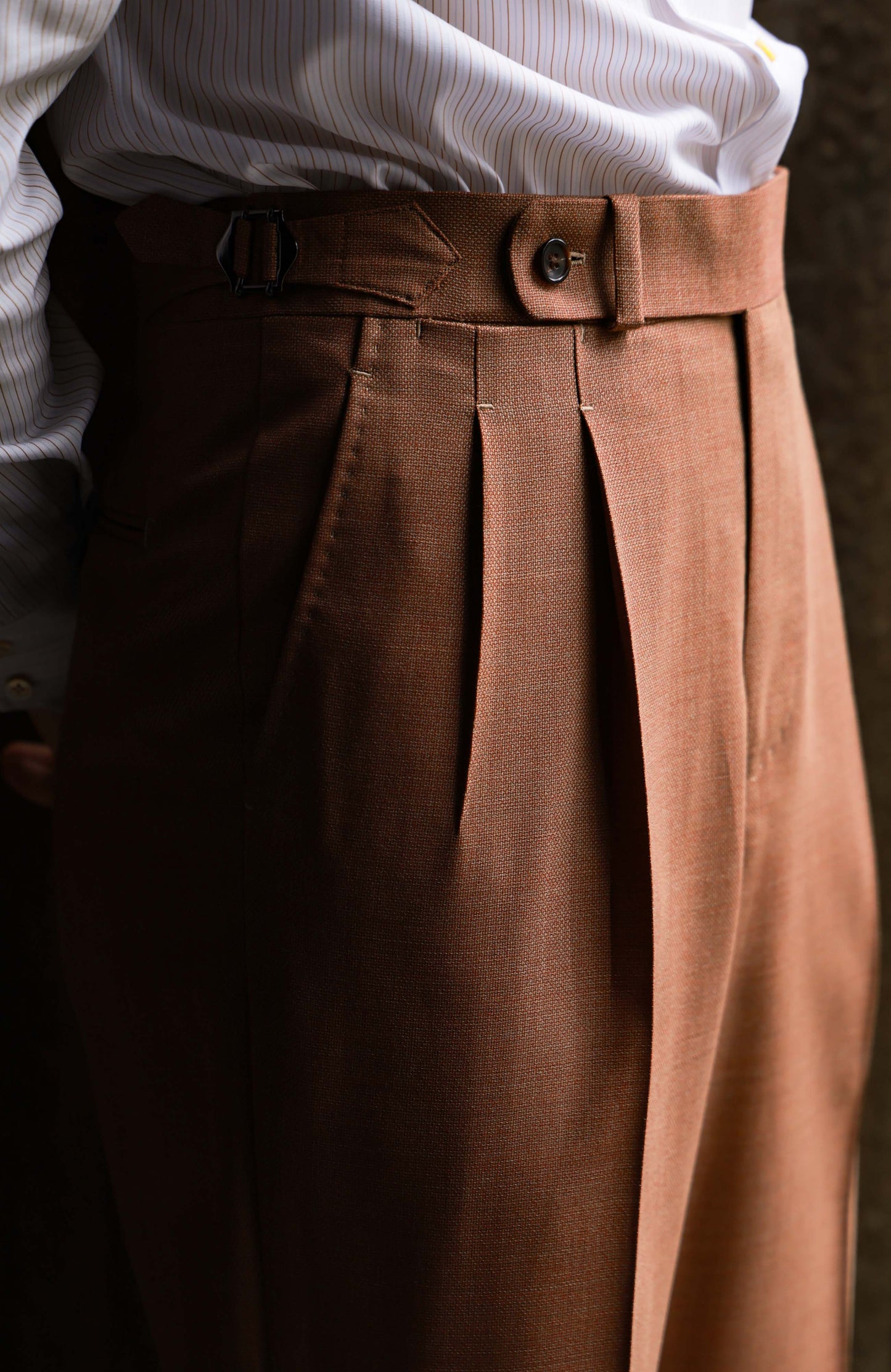 Suit Trousers with Parisian Side Adjusters and High-Waisted — Tangerine