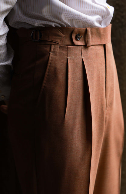 Suit Trousers with Parisian Side Adjusters and High-Waisted — Tangerine
