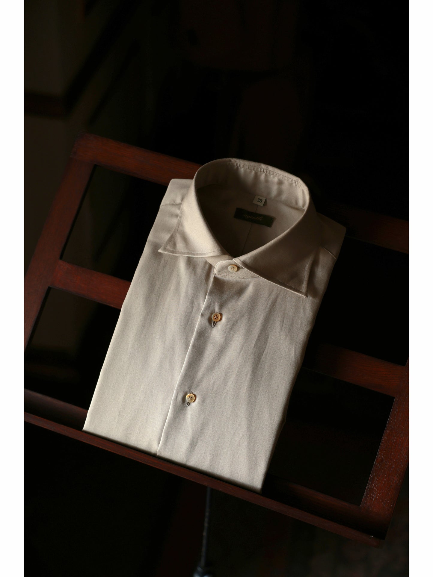 「Vintage Latte」Spread Collar Shirt