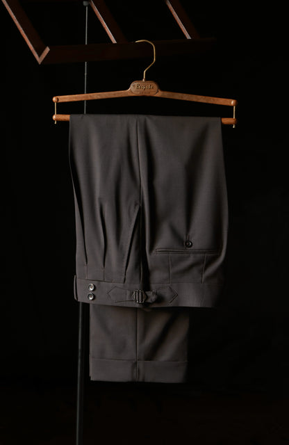 Suit Trousers with Parisian Side Adjusters and High-Waisted — Brown