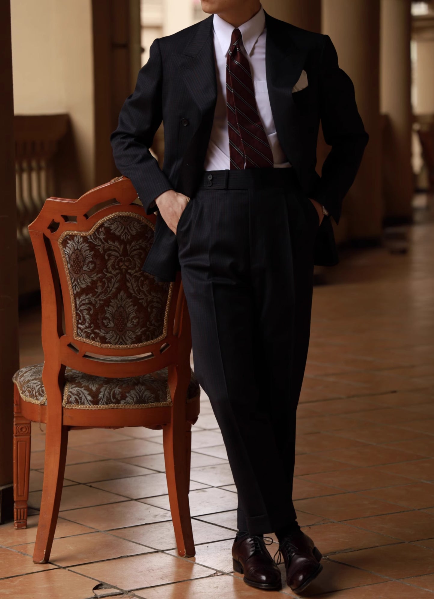 「Elegant White」Hidden Button Collar Shirt