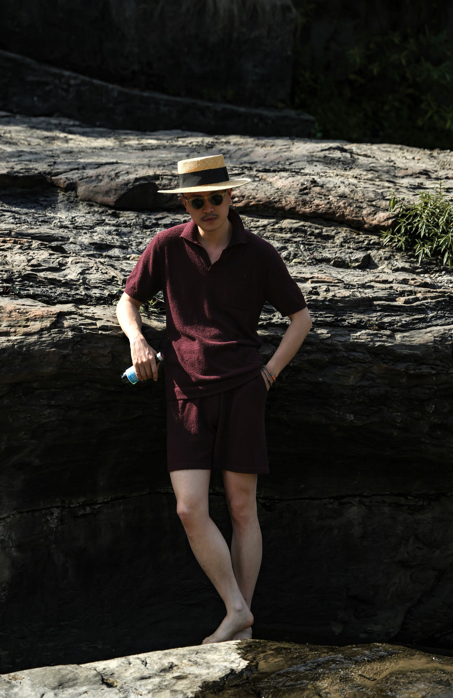 「Scarlet」Terry-Knit Combed-Cotton Shorts in the set