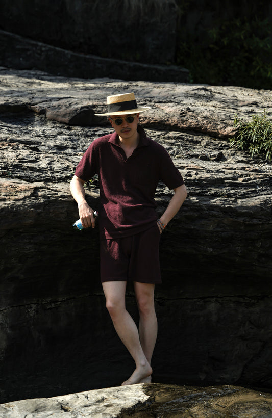 「Scarlet」Terry-Knit Combed-Cotton Shorts in the set