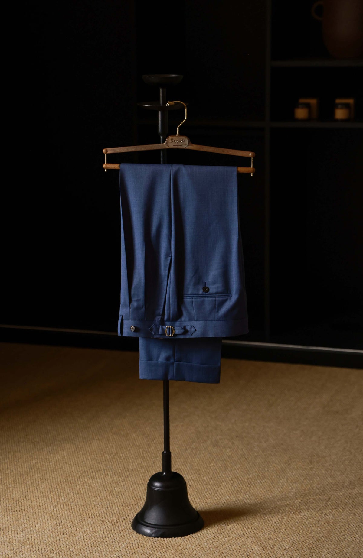 High-Waisted Straight-Leg Trousers with Side-Adjusters — Polar Atlantic Blue