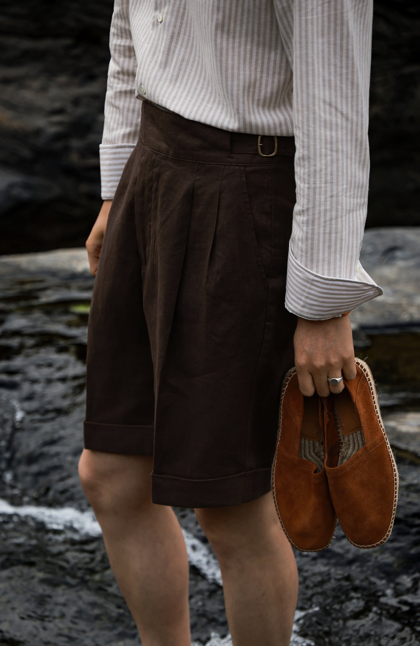 Gurkha Linen Shorts — Brown