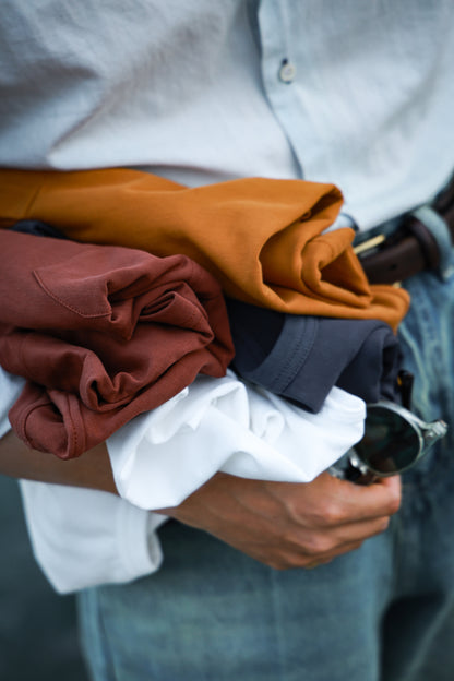 「Sea Salt White」Heavyweight combed cotton Crew Neck Unisex Short-Sleeve T-Shirt