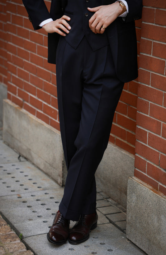 Midnight Blue Suit Paris Button Trousers 