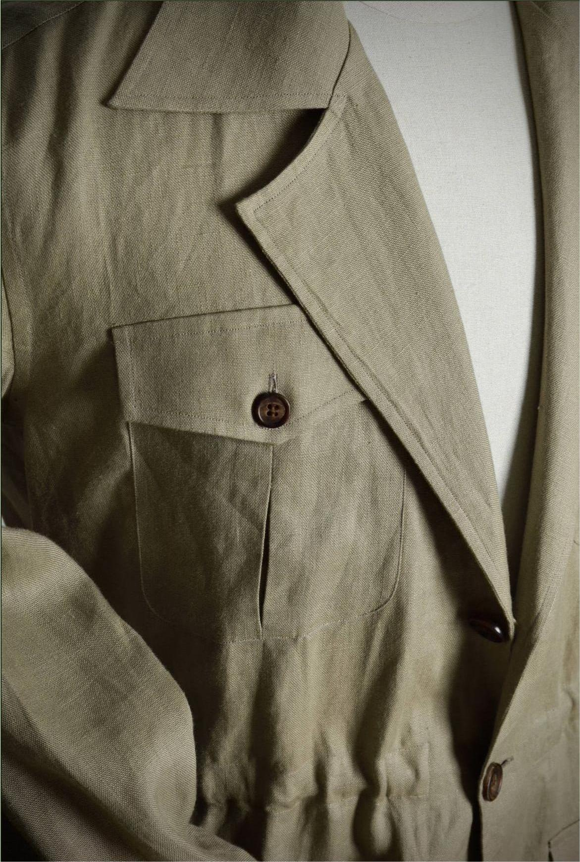 "Hully Tea" Linen Unlined Hunting Jacket 