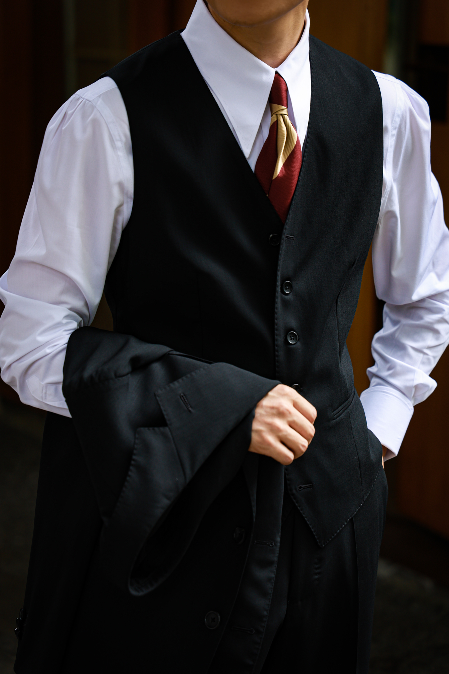 "Elegant Black" three-piece vest 