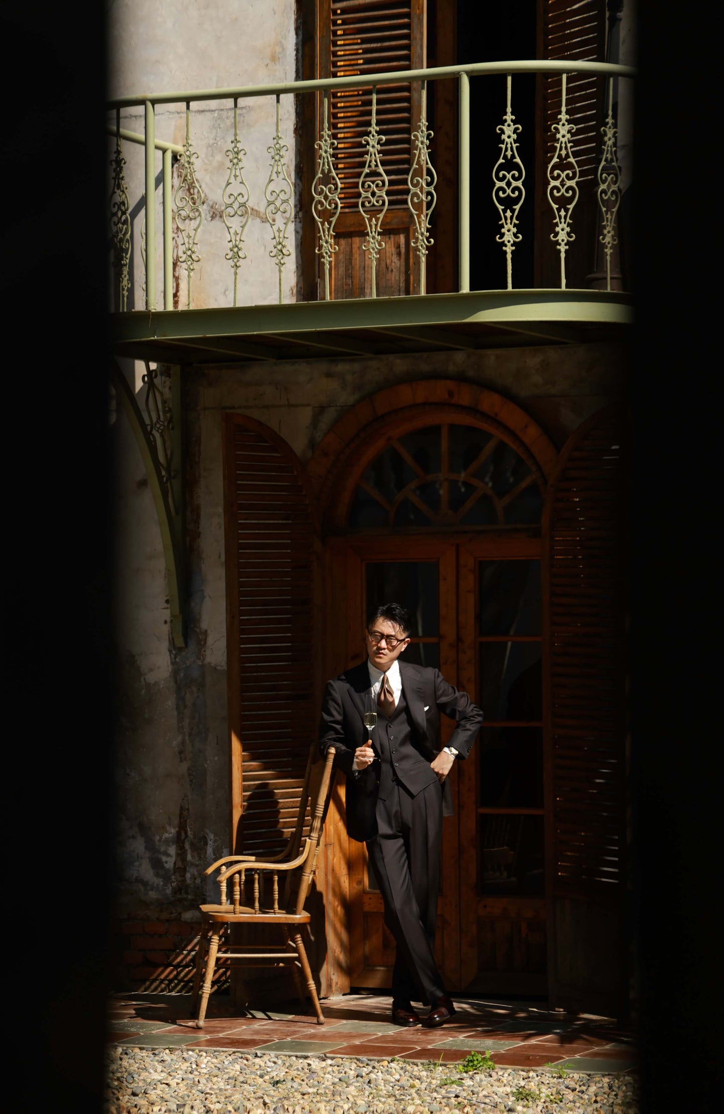 V-Neck Waistcoat in Pure Wool — Timeless Brown