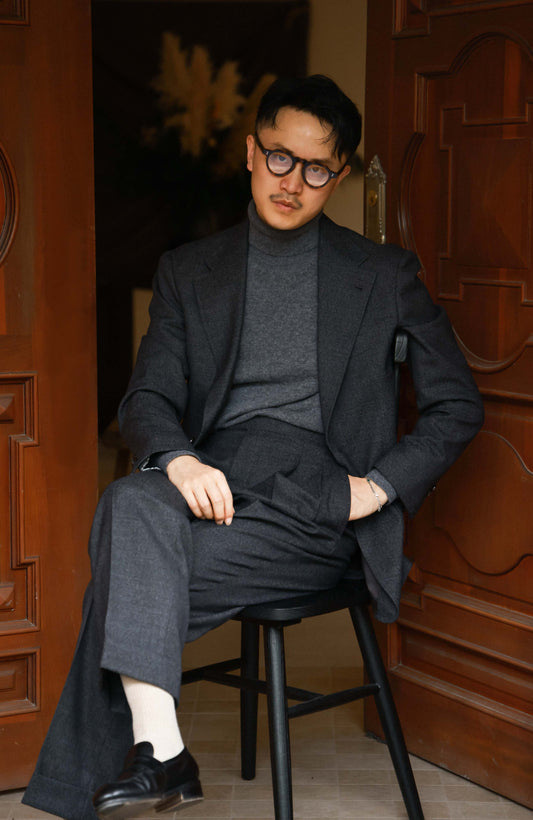 Half-Canvas Single-Breasted Suit Jacket — Ridge Mist Grey