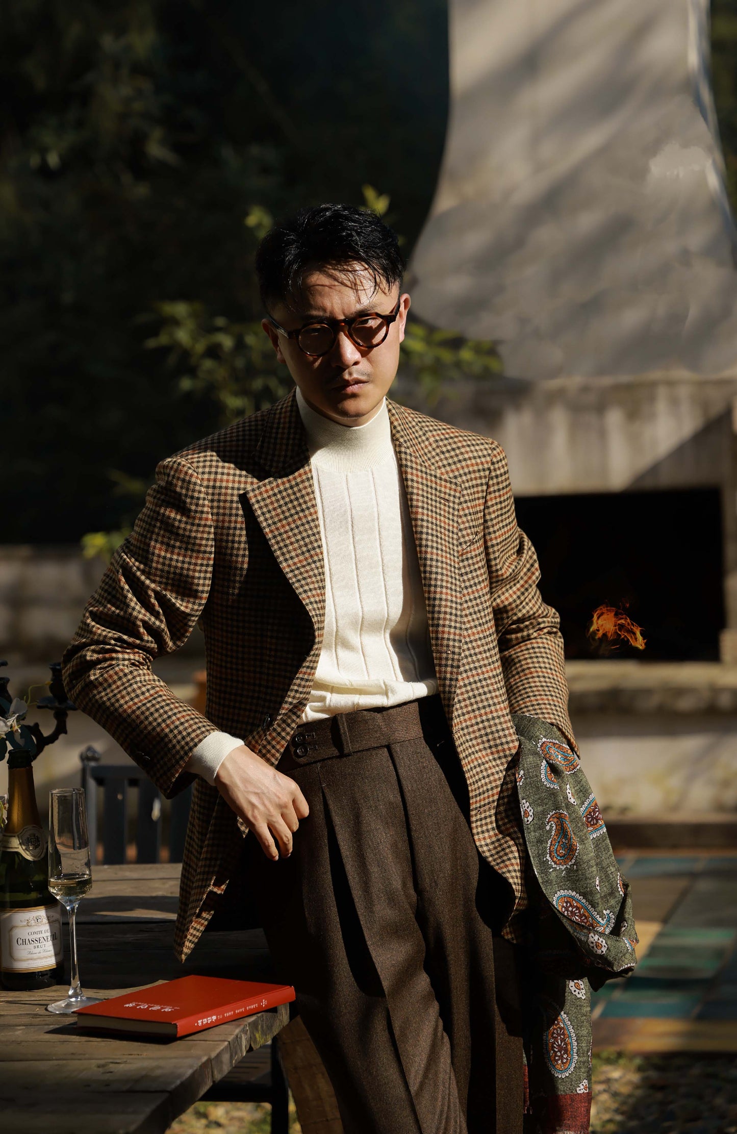 Half-Canvas Single-Breasted Suit Jacket — Autumn Vichy Check