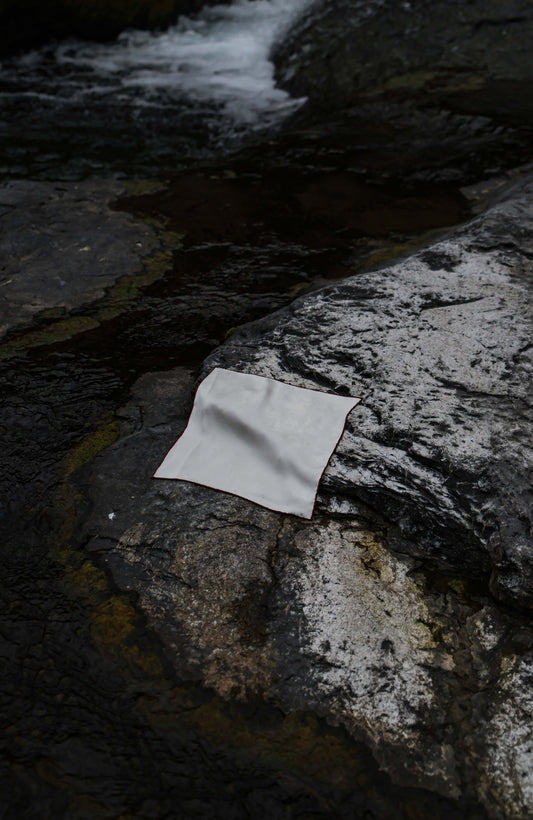 Silk Hand-Rolled Pocket Square — Alpine White
