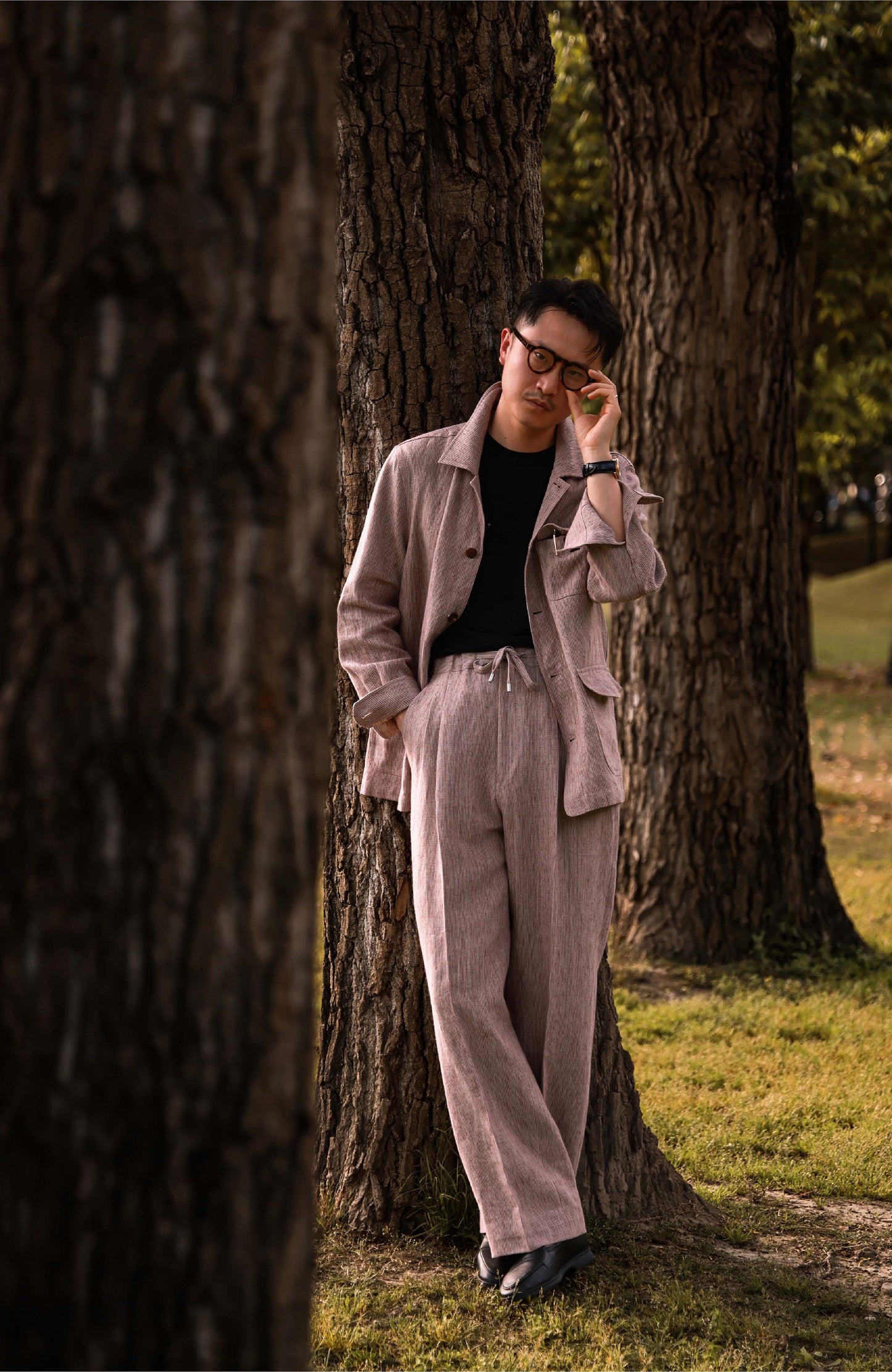 Heavyweight Linen French Five-Pocket Jacket — Terracotta Sand