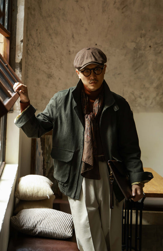 Heavy Cotton Bomber Jacket — Imperial Green