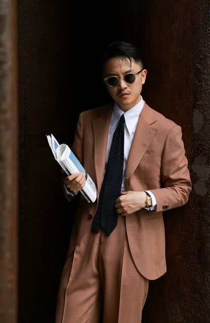 Suit Jacket with Half-Canvas and Peaked Collar — Tangerine