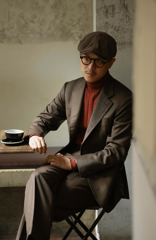 Half-Canvas Single-Breasted Suit Jacket — Flannel Cigar Brown