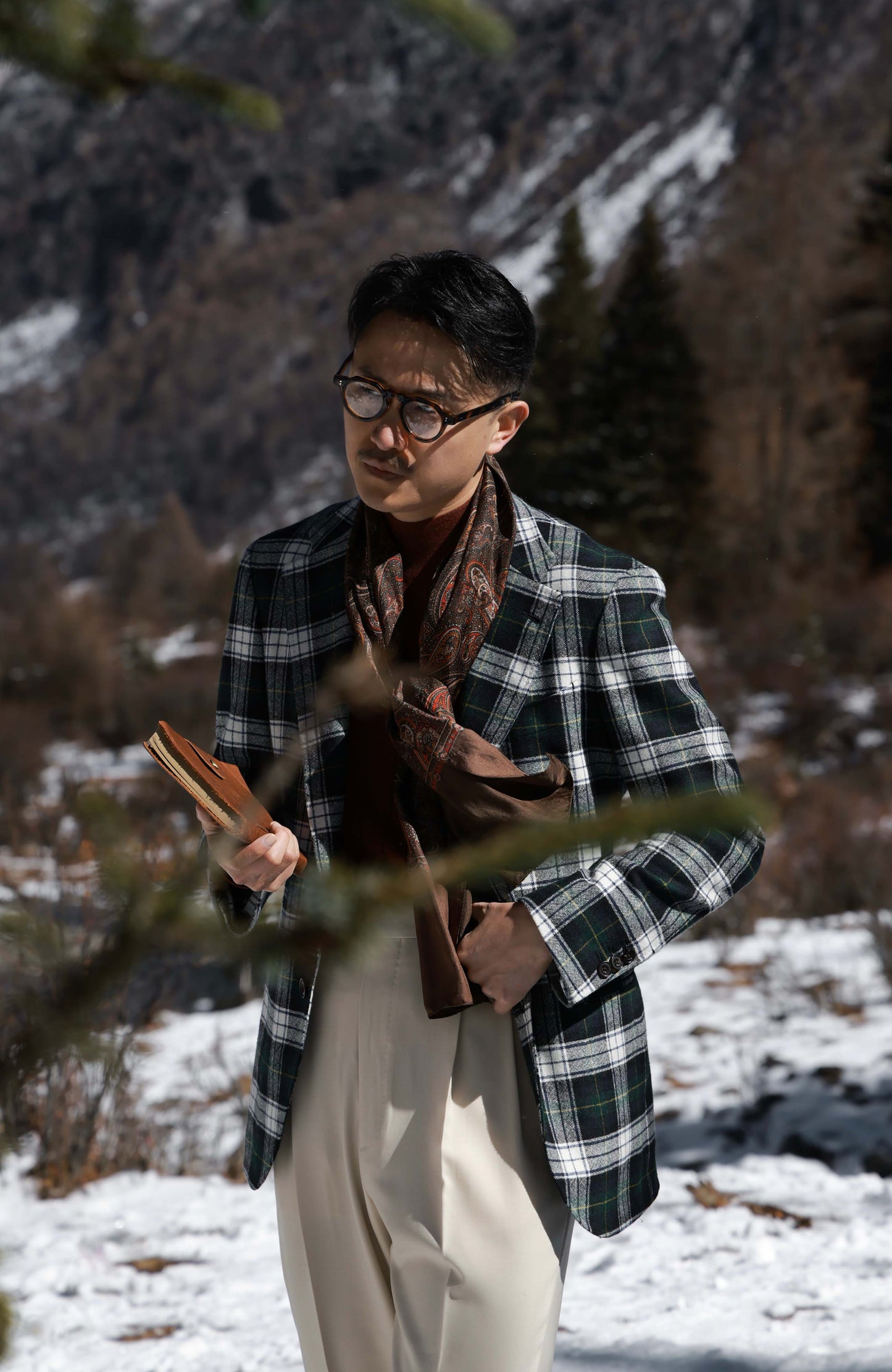 MOON Full-Canvas Single-Breasted Tweed Suit Jacket — Forest Green Check