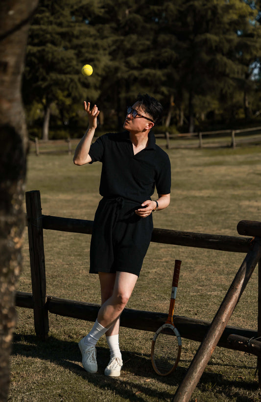 Terry-Knit Combed-Cotton Shorts — Cloud Ink